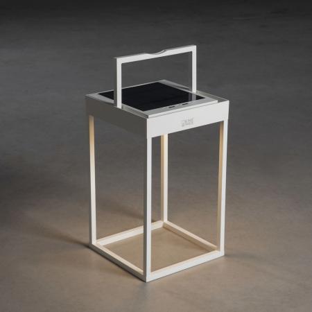 Mobile Akku USB & Solar Wand- und Tischleuchte PORTOFINO in weiß In&Out aus Aluminium IP54 von Konstsmide