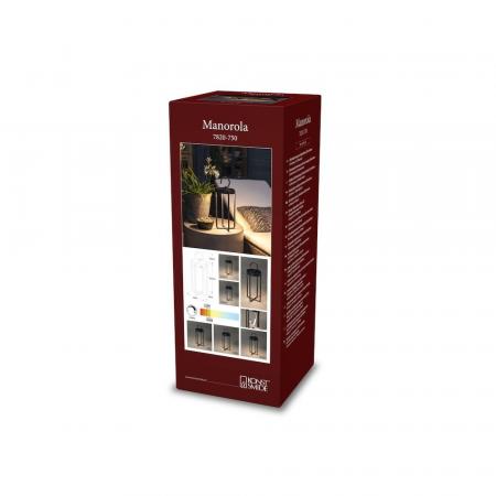 Mobile USB Tischlaterne MANOROLA in Schwarz In&Out aus Aluminium IP54 von Konstsmide