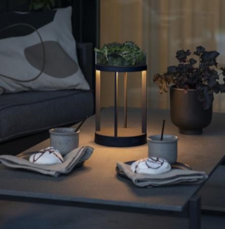 Tragbare Tischleuchte CHIETI in Grau In&Out aus Aluminium & Glas dimmbar IP54 von Konstsmide