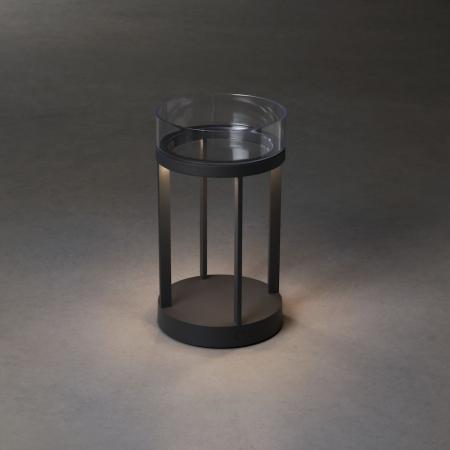 Tragbare Tischleuchte CHIETI in Grau In&Out aus Aluminium & Glas dimmbar IP54 von Konstsmide