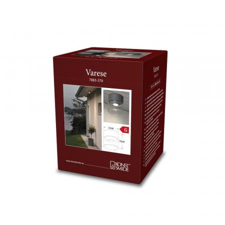 LED Wandleuchte VARESE aus Aluminium mit High Power in Dunkelgrau IP54 von Konstsmide