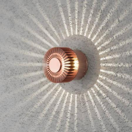 Konstsmide 7900-900 Monza Wandleuchte massives Aluminium, kupferfarben anodisiert