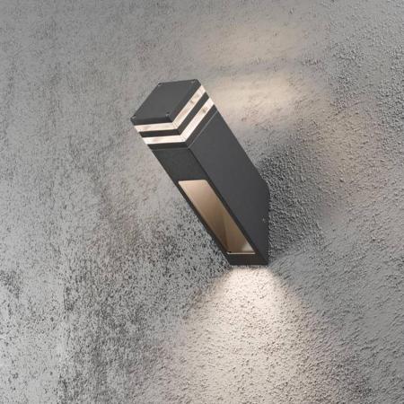 Konstsmide 7944-370 Massa Wandleuchte anthrazit lackiertes Aluminium, klares Acrylglas