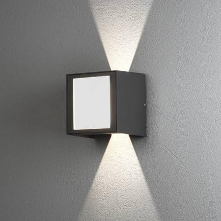 Konstsmide 7946-370 Cremona Wandleuchte anthrazit lackiertes Aluminium, gefrostetes Acrylglas