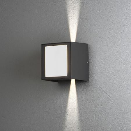 Konstsmide 7946-370 Cremona Wandleuchte anthrazit lackiertes Aluminium, gefrostetes Acrylglas