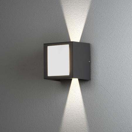 Konstsmide 7946-370 Cremona Wandleuchte anthrazit lackiertes Aluminium, gefrostetes Acrylglas