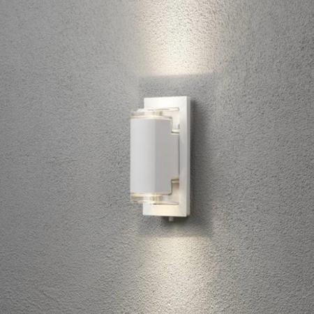 Konstsmide 7987-250 Potenza Wandleuchte weiß lackiertes Aluminium, klares Acrylglas