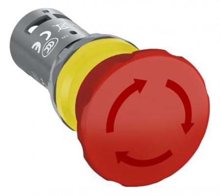 ABB CE4T-10R-20 Not-Aus-Taster Compact 40mm, Drehentriegelung, 2 Schließer CombiLine-Compact