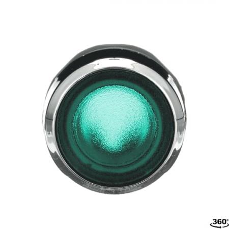 ABB MP1-21G Leuchtdrucktaster, grün, flach-tastend, Frontring, Kunststoff verchromt beleuchtbar, transparent