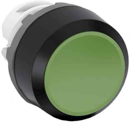 ABB MP2-10G Drucktaster rastend flach, grün, Frontring Kunststoff schwarz, nicht beleuchtbar