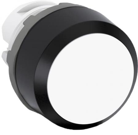 ABB MP2-10W Drucktaster rastend flach, weiss, Frontring Kunststoff schwarz nicht beleuchtbar