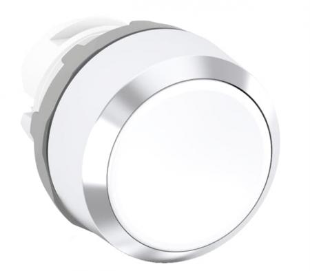 ABB MP2-20W Drucktaster, weiss, flach-verrastend, Frontring, Kunststoff verchromt nicht beleuchtbar
