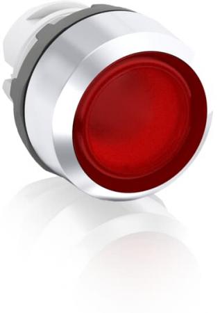 ABB MP2-21R Leuchtdrucktaster, rot, flach-verrastend, Frontring Kunststoff verchromt, beleuchtbar