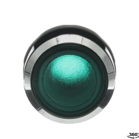 ABB MP2-31G Leuchtdrucktaster, grün, flach-verrastend, Frontring, Metall verchromt beleuchtbar