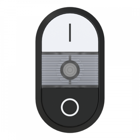 ABB MPD17-11C Doppeldrucktaster, Tasten - oben weiss: Symbol I - unten hoch schwarz: Symbol O - Mitte: farblos, beleuchtbar