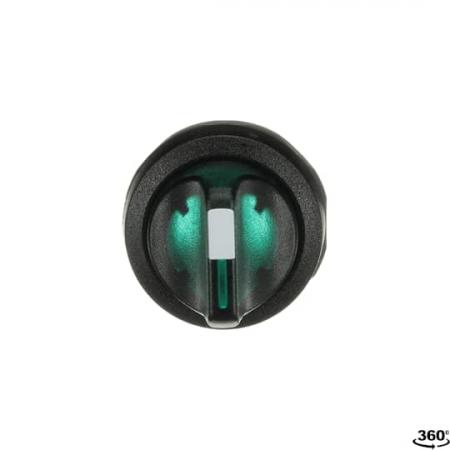 ABB M2SS2-11G Leuchtwahlschalter A-C, grün, 2 Stellungen, kurzer Drehgriff rastend, Frontring Kunststoff schwarz, beleuchtbar