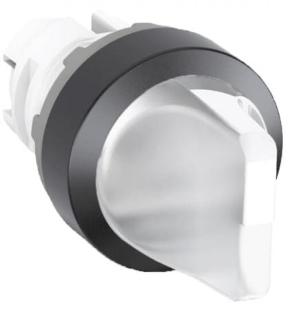 ABB M2SS2-11C Leuchtwahlschalter A-C, farblos, 2 Stellungen, kurzer Drehgriff rastend, Frontring Kunststoff schwarz, beleuchtbar