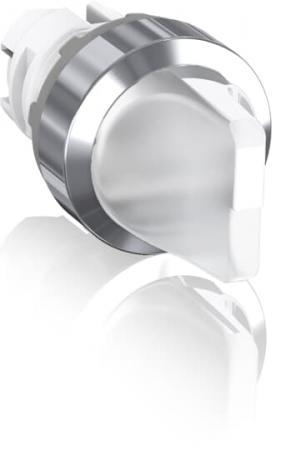 ABB M2SS2-21C Leuchtwahlschalter A-C, farblos, 2 Stellungen, kurzer Drehgriff rastend, Frontring Kunststoff verchromt, beleuchtbar