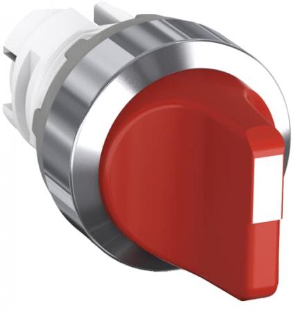 ABB M2SS2-30R Wahlschalter A-C, rot, 2 Stellungen, kurzer Drehgriff rastend, Frontring Metall verchromt, nicht beleuchtbar
