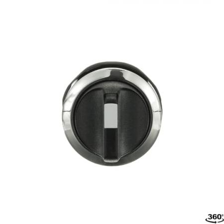 ABB M2SS2-30B Wahlschalter A-C, schwarz, 2 Stellungen, kurzer Drehgriff rastend, Frontring Metall verchromt, nicht beleuchtbar