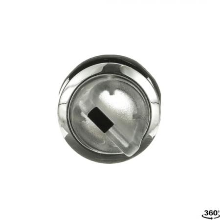ABB M2SS2-31C Leuchtwahlschalter A-C, farblos, 2 Stellungen, kurzer Drehgriff rastend, Frontring Metall verchromt, beleuchtbar
