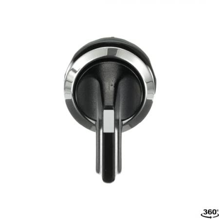 ABB M2SS4-30B Wahlschalter B-C, schwarz, 2 Stellungen, langer Drehgriff rastend, Frontring Metall verchromt, nicht beleuchtbar