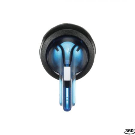 ABB M2SS5-11L Leuchtwahlschalter A-C, blau, 2 Stellungen, langer Drehgriff rastend, Frontring Kunststoff schwarz, beleuchtbar