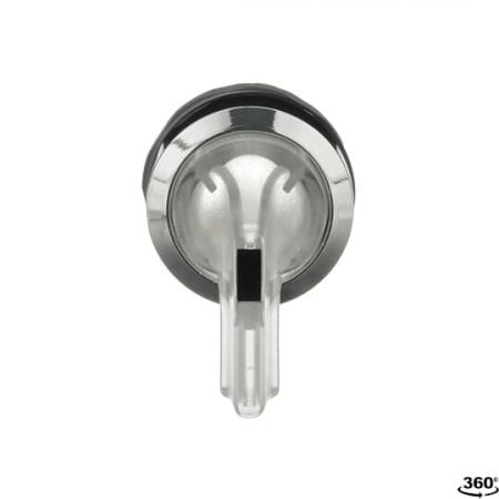 ABB M2SS5-31C Leuchtwahlschalter A-C, farblos, 2 Stellungen, langer Drehgriff rastend, Frontring Metall verchromt, beleuchtbar