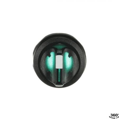 ABB M3SS1-11G Leuchtwahlschalter, grün, 3 Stellungen, kurzer Drehgriff rastend, Frontring Kunststoff schwarz, beleuchtbar