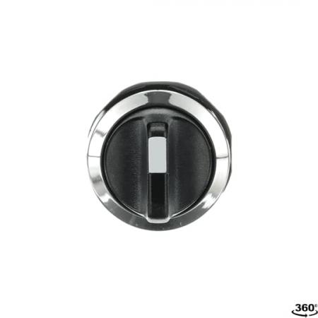 ABB M3SS1-20B Wahlschalter, schwarz, 3 Stellungen, kurzer Drehgriff rastend, Frontring Kunststoff verchromt, nicht beleuchtbar
