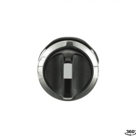 ABB M3SS1-30B Wahlschalter, schwarz, 3 Stellungen, kurzer Drehgriff rastend, Frontring Metall verchromt, nicht beleuchtbar