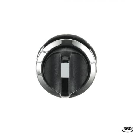 ABB M3SS2-30B Wahlschalter, schwarz, beidseitiger Rückzug nach B rastend, Frontring Metall verchromt, nicht beleuchtbar, kurzer Drehgriff