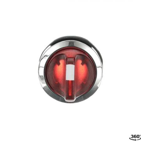 ABB M3SS2-31R Leuchtwahlschalter, rot, beidseitiger Rückzug nach B rastend, Frontring Metall verchromt, beleuchtbar, kurzer Drehgriff