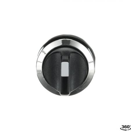 ABB M3SS3-30B Wahlschalter, schwarz, C mit Rückzug nach B rastend, Frontring Metall verchromt, nicht beleuchtbar, kurzer Drehgriff