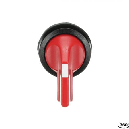 ABB M3SS4-10R Wahlschalter, rot, 3 Stellungen, langer Drehgriff rastend, Frontring Kunststoff schwarz, nicht beleuchtbar