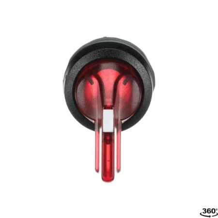 ABB M3SS4-11R Leuchtwahlschalter, rot, 3 Stellungen, langer Drehgriff rastend, Frontring Kunststoff schwarz, beleuchtbar
