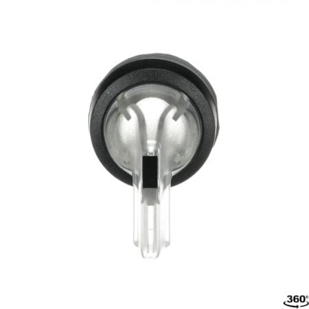 ABB M3SS4-11C Leuchtwahlschalter, farblos, 3 Stellungen, langer Drehgriff rastend, Frontring Kunststoff schwarz, beleuchtbar