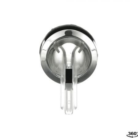 ABB M3SS4-31C Leuchtwahlschalter, farblos, 3 Stellungen, langer Drehgriff rastend, Frontring Metall verchromt, beleuchtbar