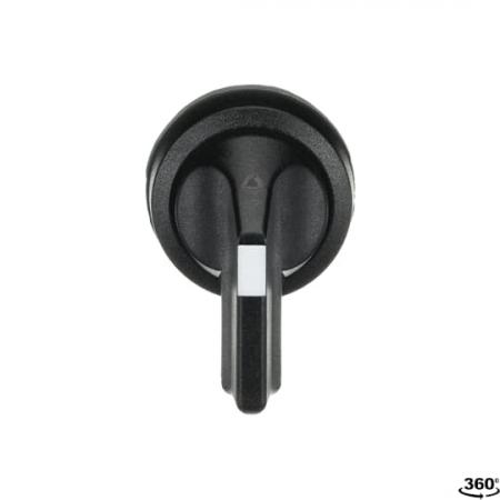 ABB M3SS5-10B Wahlschalter, schwarz, beidseitiger Rückzug nach B rastend, Frontring Kunststoff schwarz, nicht beleuchtbar, langer Drehgriff