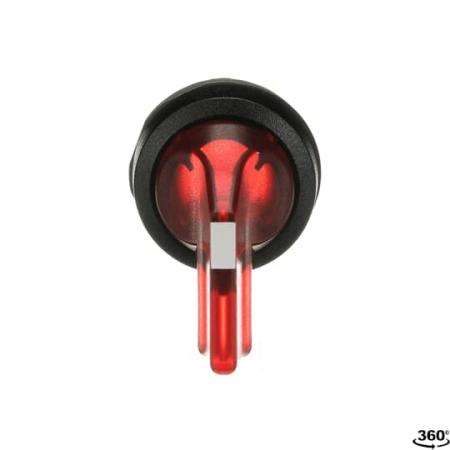 ABB M3SS5-11R Leuchtwahlschalter, rot, beidseitiger Rückzug nach B rastend, Frontring Kunststoff schwarz, beleuchtbar, langer Drehgriff