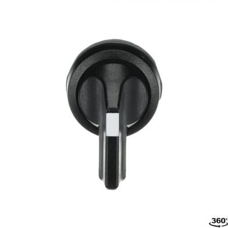 ABB M3SS6-10B Wahlschalter, schwarz, C mit Rückzug nach B rastend, Frontring Kunststoff schwarz, nicht beleuchtbar, langer Drehgriff