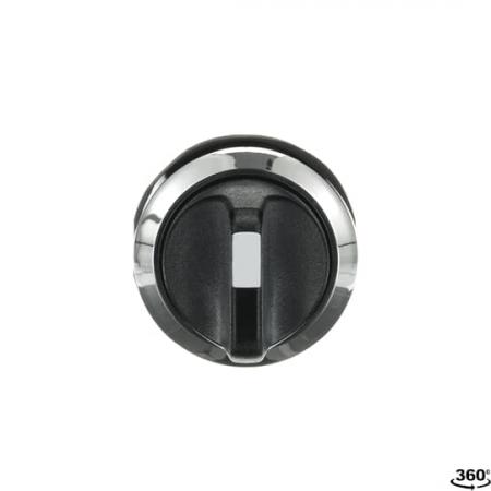 ABB M3SS7-30B Wahlschalter, schwarz, rastend in B und C, Rückzug von A nach B, Frontring Metall verchromt, nicht beleuchtbar, kurzer Drehgriff