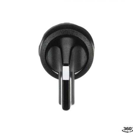 ABB M3SS8-10B Wahlschalter, schwarz, rastend in B und C, Rückzug von A nach B, Frontring Kunststoff schwarz, nicht beleuchtbar, langer Drehgriff