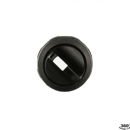 ABB M2SSV2-10B Wahlschalter, schwarz, vertikal, rastend in A und C Frontring Kunststoff schwarz, nicht beleuchtbar, kurzer Drehgriff