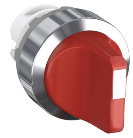 ABB M2SSV2-20R Wahlschalter, rot, vertikal, rastend in A und C Frontring Kunststoff verchromt, nicht beleuchtbar, kurzer Drehgriff