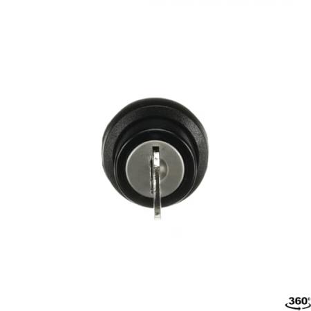 ABB M2SSK3-101 Schlüsselwahlschalter 2 Positionen, tastend, Entrieg. mit Code 71, Ronis 455 Rück. von C nach B, Schlüsselabzug in, Pos. B, Frontring Kunststoff schwarz