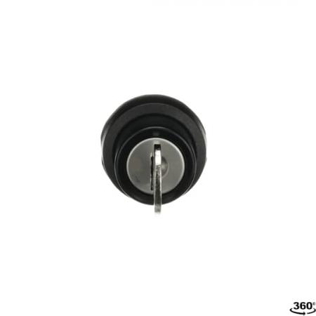 ABB M3SSK4-101 Schlüsselwahlschalter 3 Positionen, tastend, Entrieg. mit Code 71, Ronis 455 Rückstellung von C nach B, Abzug in, Pos. A, Frontring Kunststoff schwarz