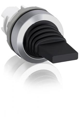 ABB MTS2-20B Kipphebelschalter Bedienelement, 3 Positionen, tastend, Hebel schwarz Rückstellung Von A nach B und C nach B, Frontring Kunststoff verchromt
