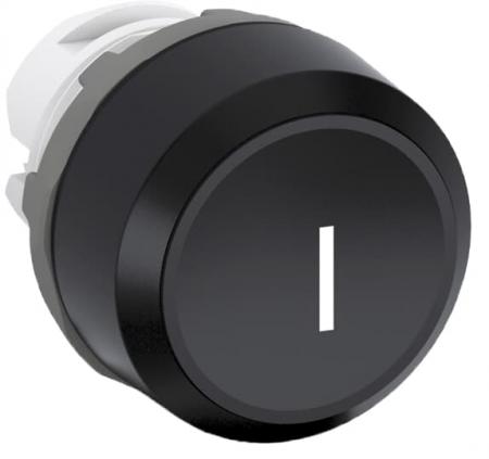 ABB MP1-7016 Drucktaster beschriftet, schwarz, flach-tastend Kunststoff, weisses Symbol, nicht beleuchtbar