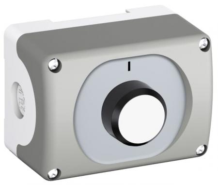 ABB MEP1-1002 Gehäusekombi.1-fach weiss, Beschrift:I, 1 Taste flach, tastend CombiLine-Modular 2.Generation